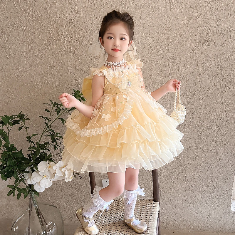 女童连衣裙夏装2025新款儿童洛丽塔公主裙小女孩夏季生日礼服裙子