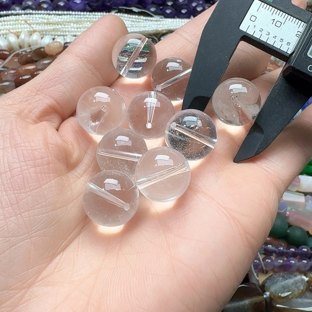 玛瑙/玉髓合金珠宝半成品一颗16mm天然白水晶