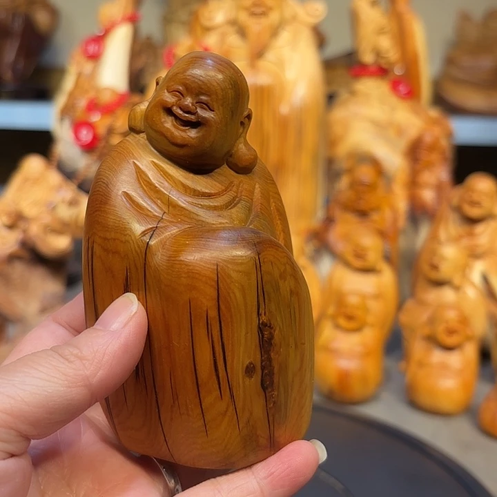 柏木太行崖柏弥勒佛