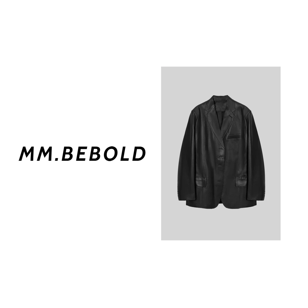 【妙姐精选】失信 羊皮 100 设计感小众休闲小西服YZ2328