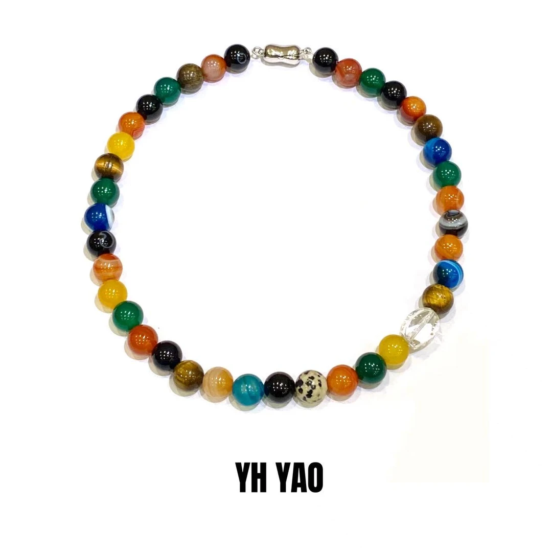 YH·YAO/姚雨何 吊坠925银 【色彩】2025新款小众手工彩色拼接项链