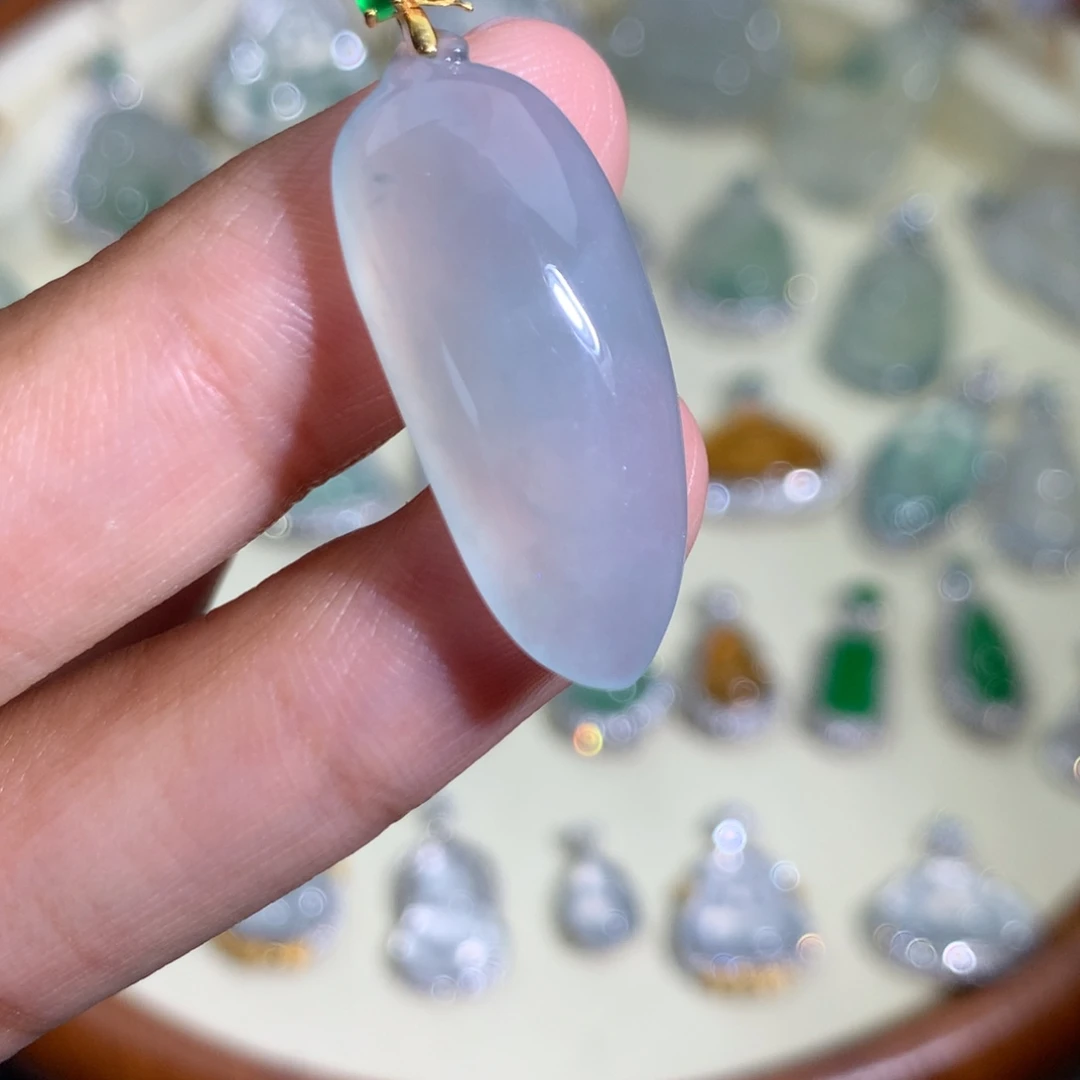 翡翠18K金镶嵌吊坠(不含链)大福瓜