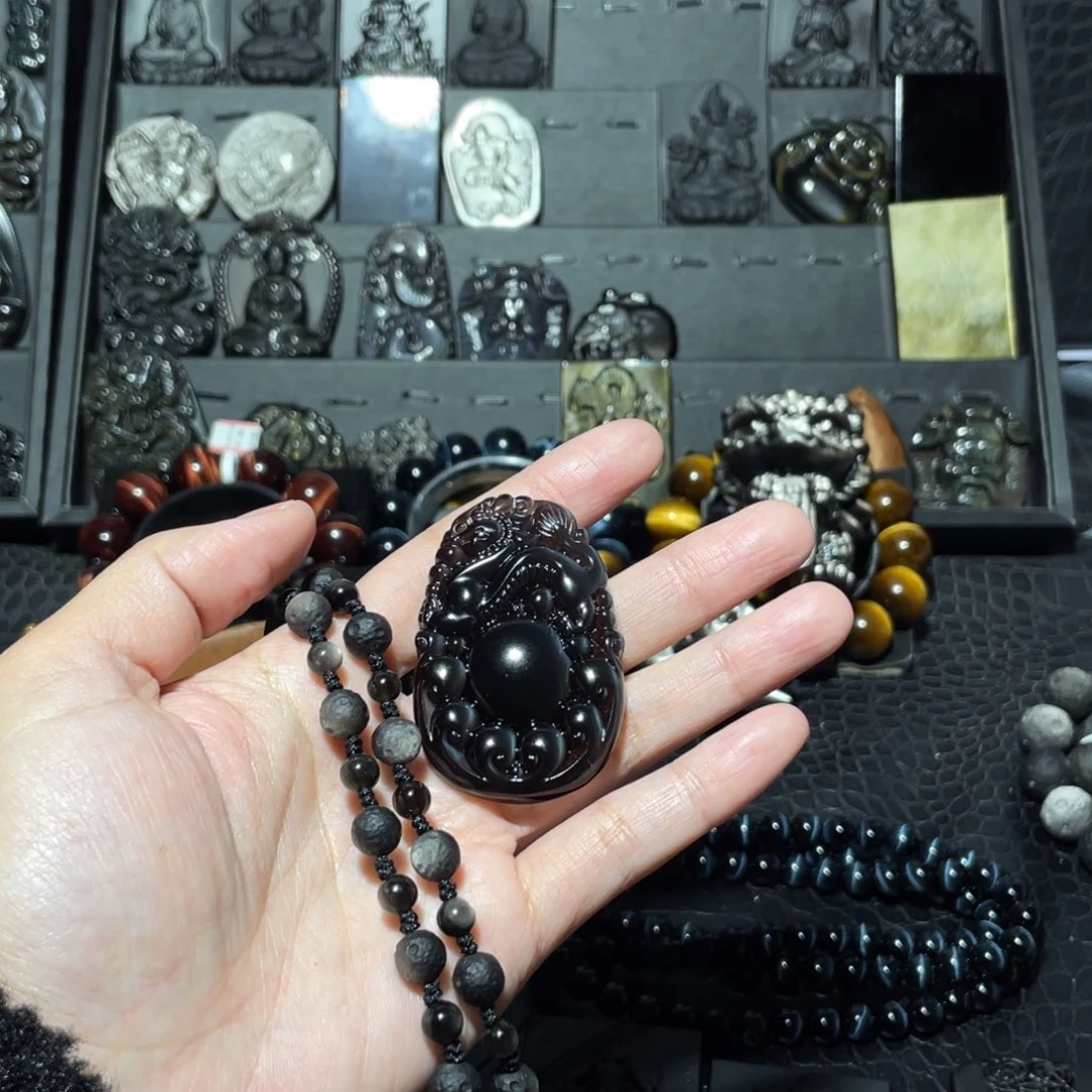 黑曜岩颈饰未镶嵌阿*