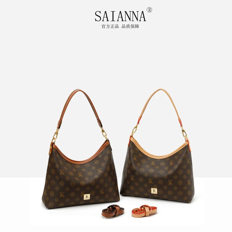 赛安娜高定大花时尚单肩斜挎流浪包