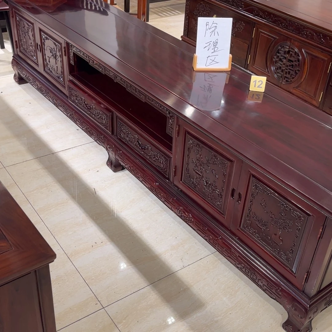 百***工黑酸枝木类置物架非洲酸枝木电视柜