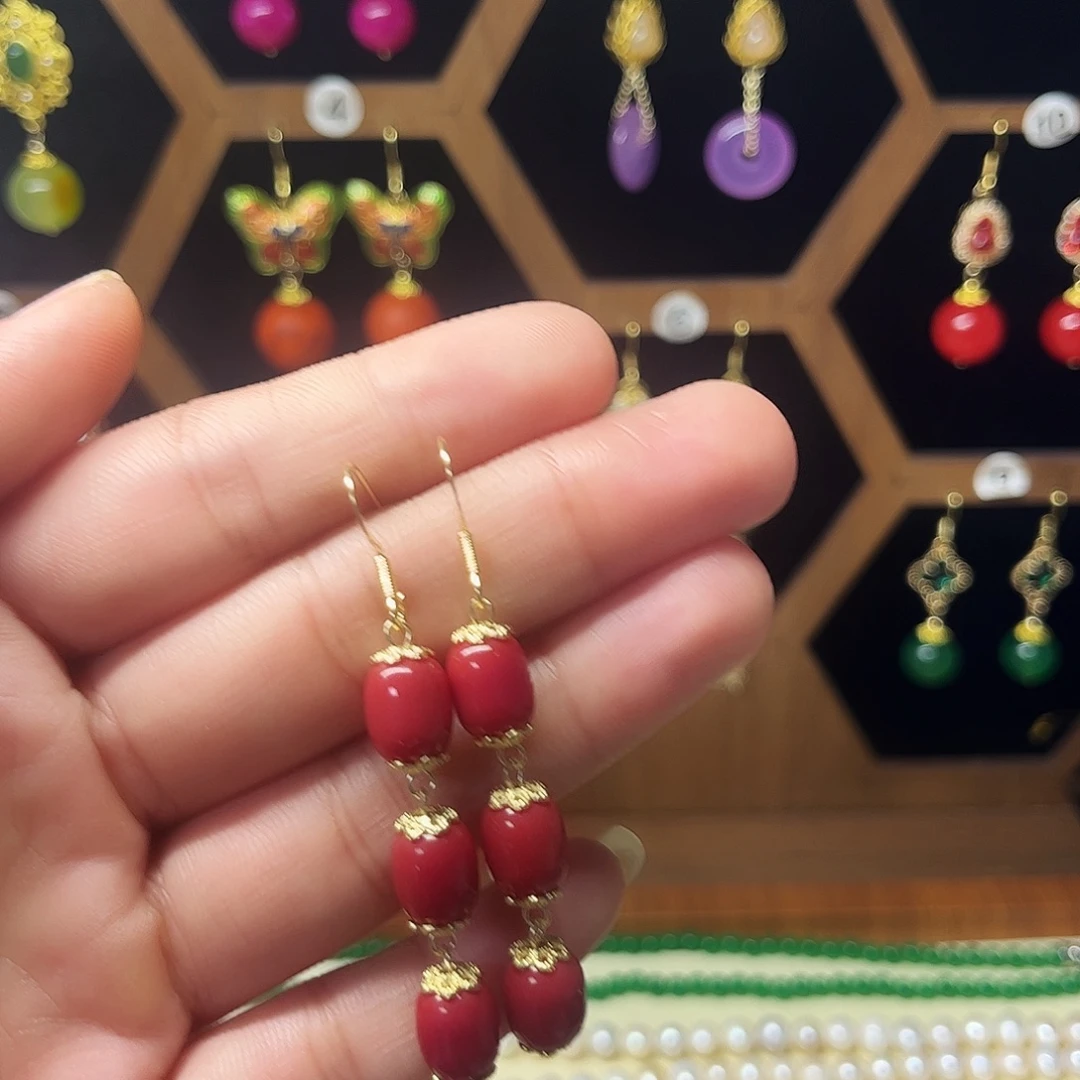 锆石纯铜合金耳饰