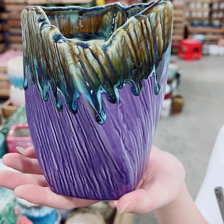 有孔，凑10元包邮陶瓷花盆发货！