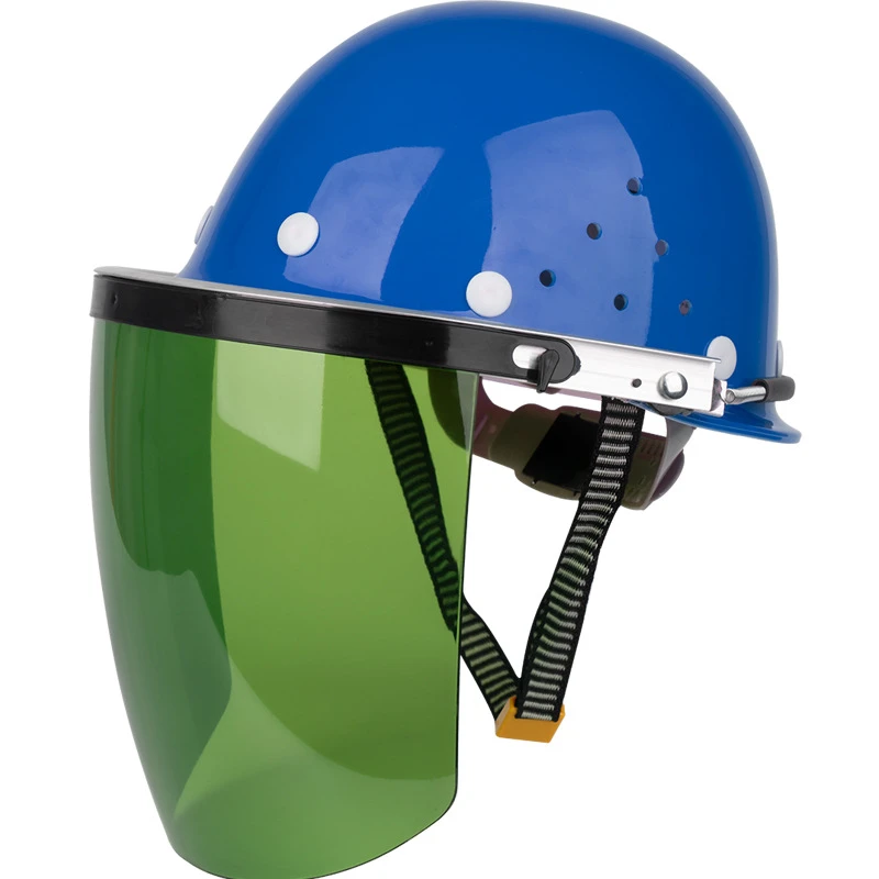 PC防护面罩面屏配安全帽铝支架轻便式防冲击飞溅拉簧焊帽电焊面罩