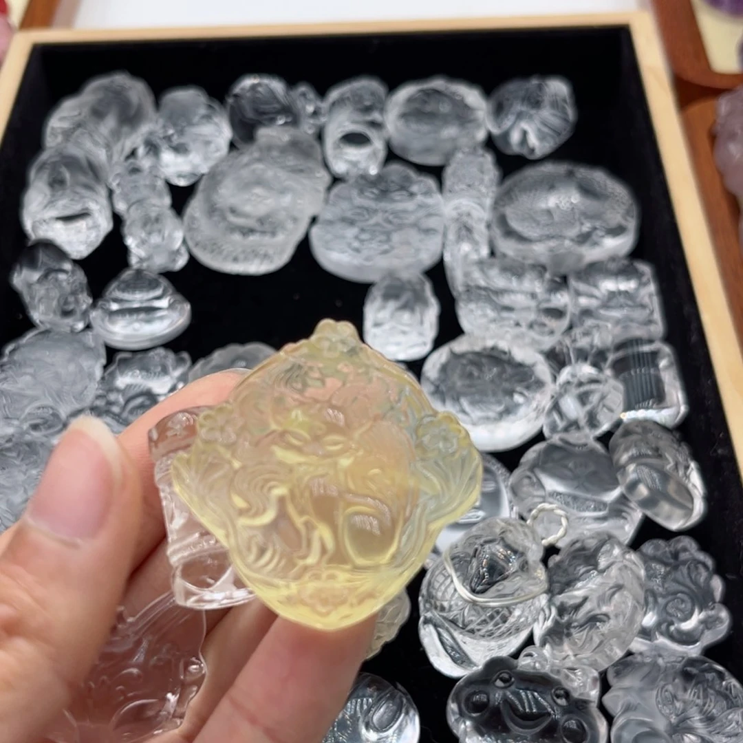 水晶颈饰未镶嵌蓝*雪黄水四方如意62