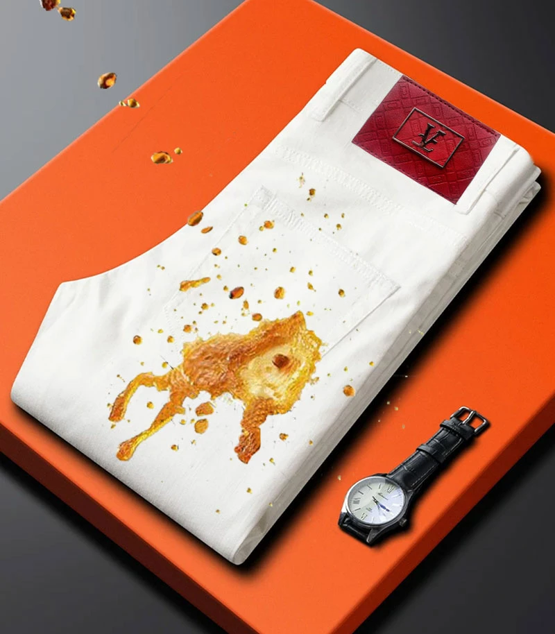 嘉豪  #836 2025秋季新款百搭三防男士时尚百搭修身小直筒牛仔裤