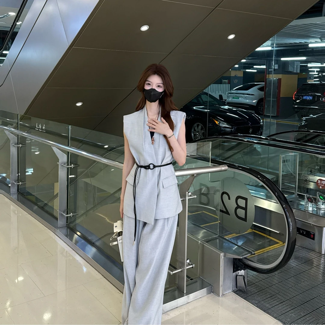 【Sia Yang 】西装马甲阔腿裤新款夏季高级感减龄套装FL52TZ363