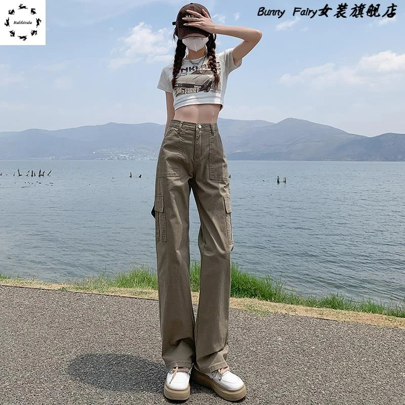 阔腿工装裤女夏季2025年新款高腰宽松直筒垂感秋季休闲百搭拖地裤