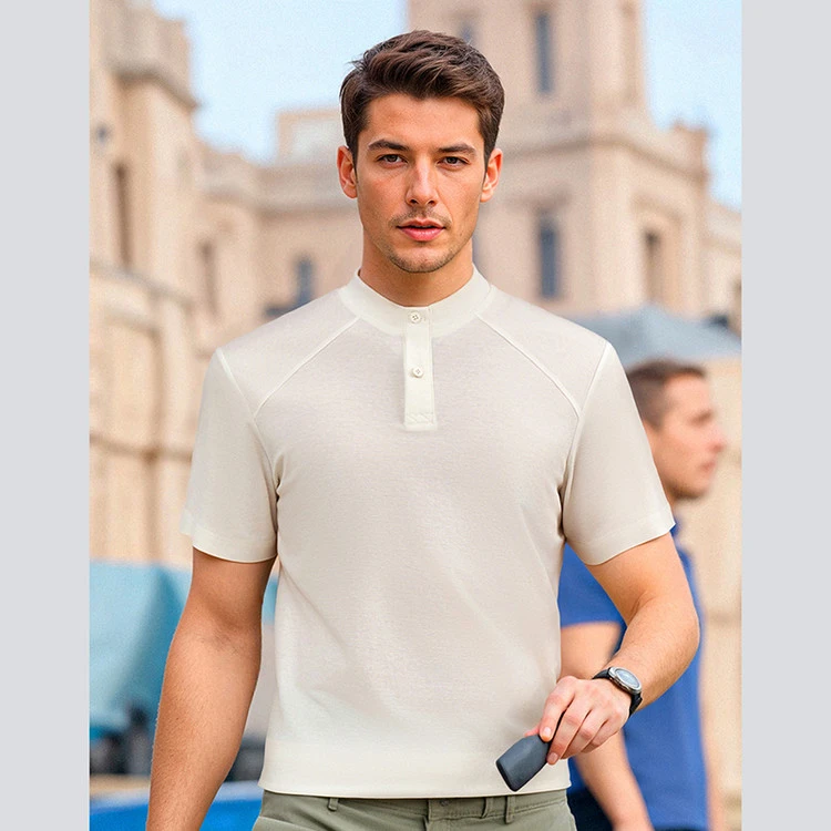 卓雅薄款男装亚麻T恤修身半袖上衣2025年夏季夏季运动休闲速干