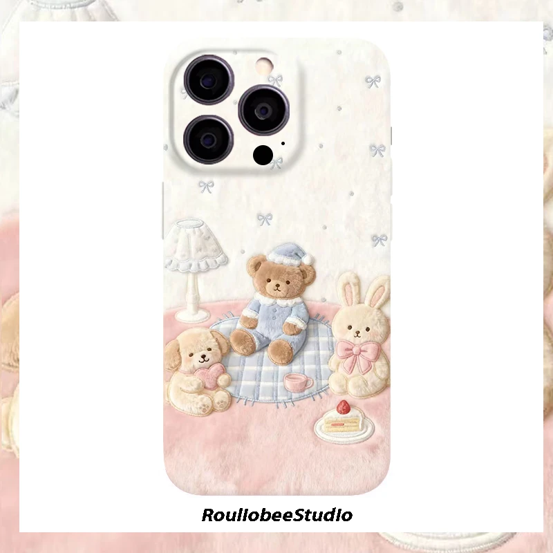可爱小熊适用苹果17/16promax菲林手机壳华为vivo小米15oppo硬壳