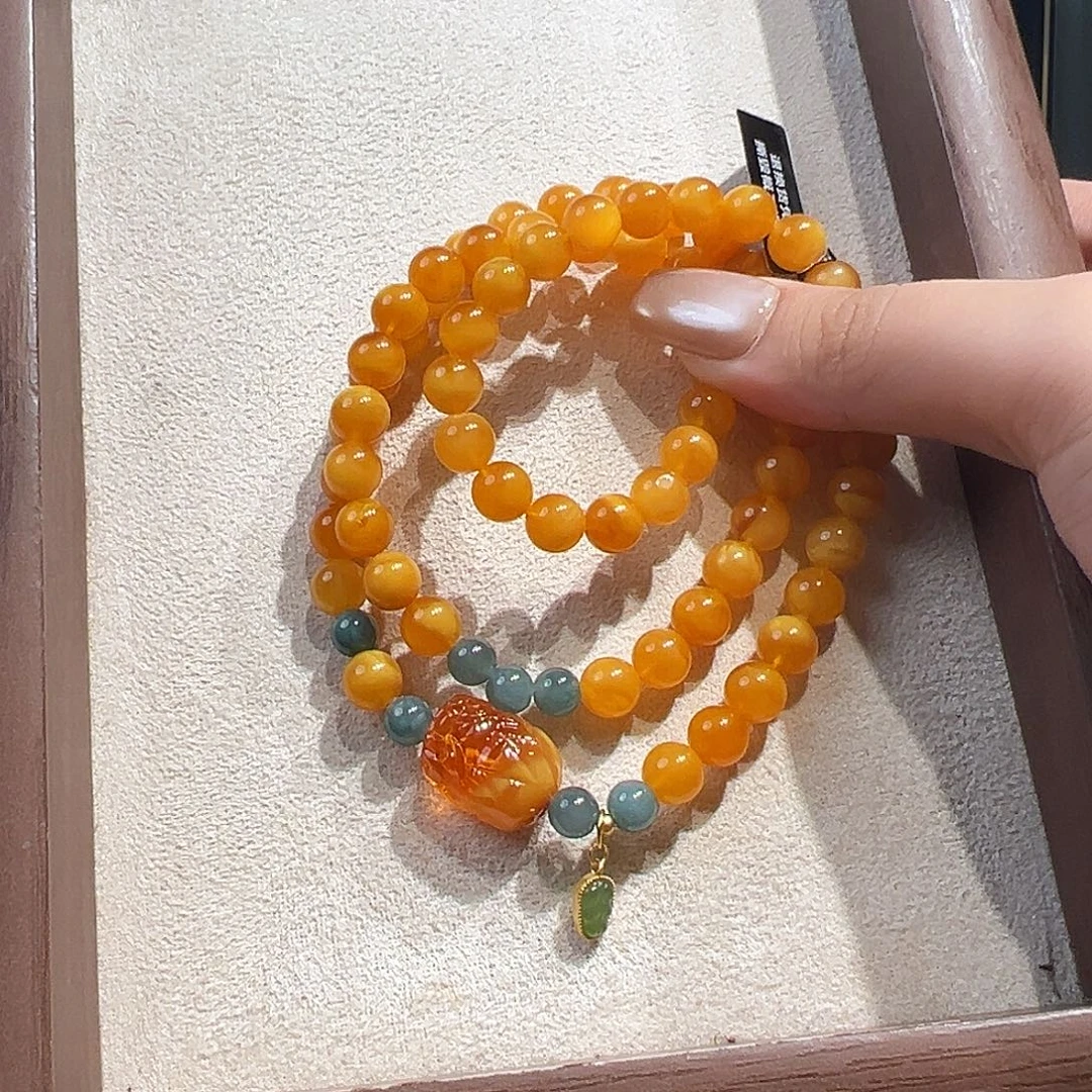 未镶嵌蜜蜡手链7.7mm蜜蜡手串