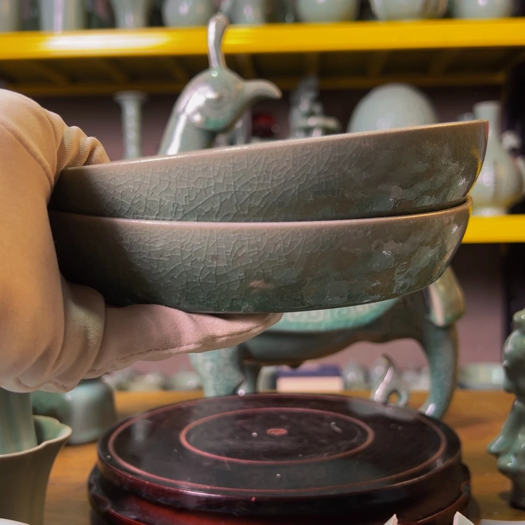 盘仿古微瑕窑口直发