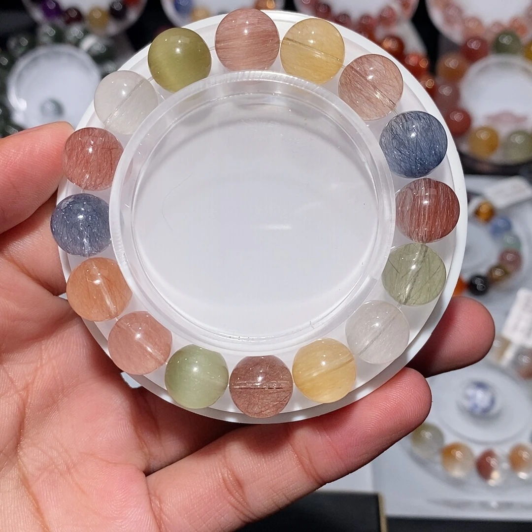 未镶嵌手链水晶彩兔毛