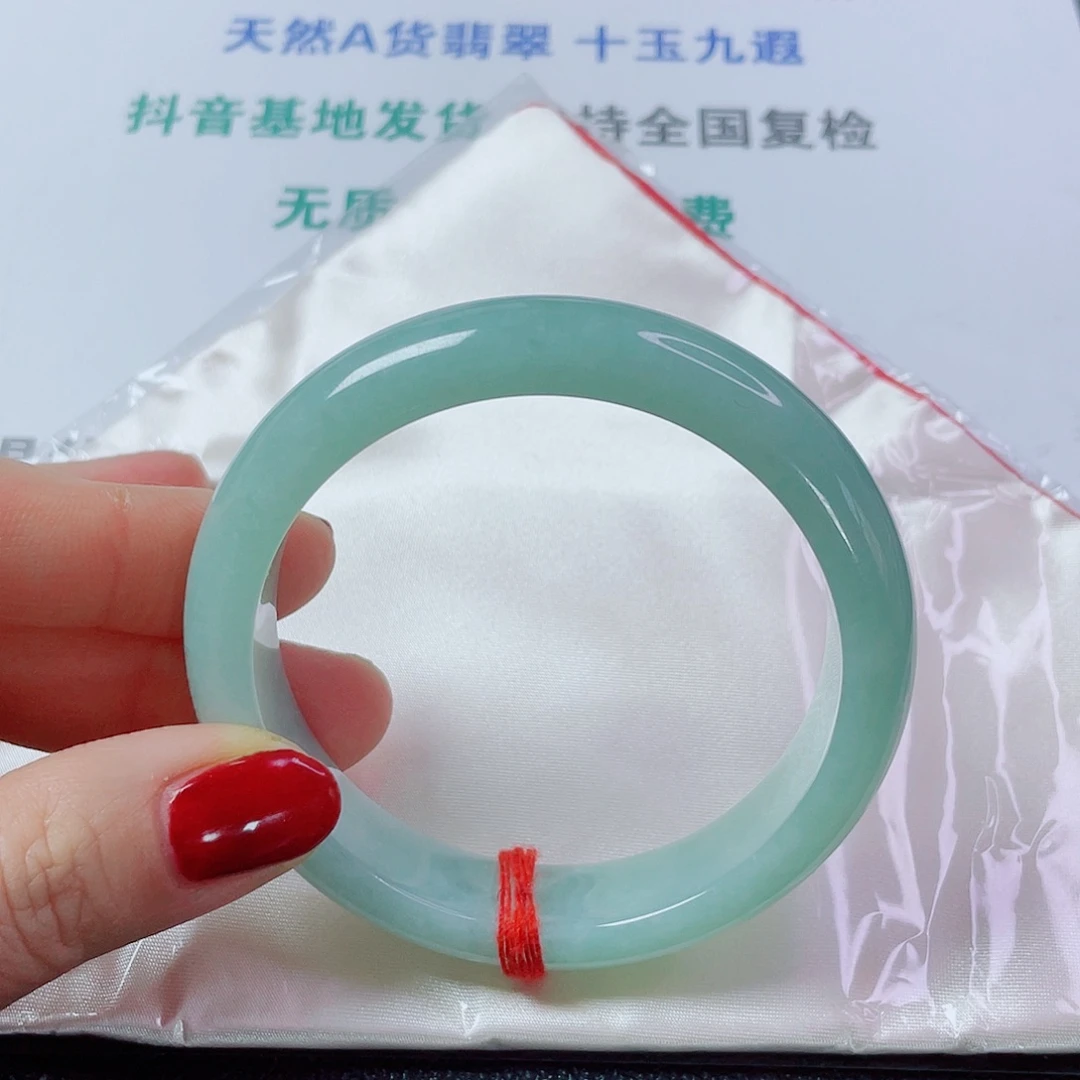 翡翠未镶嵌手镯圈口61.8宽14厚8.9