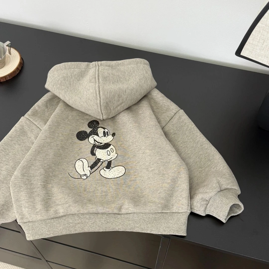 【韩系加绒米奇外套】男童秋冬季加厚帽衫2025新款童装儿童休闲上衣