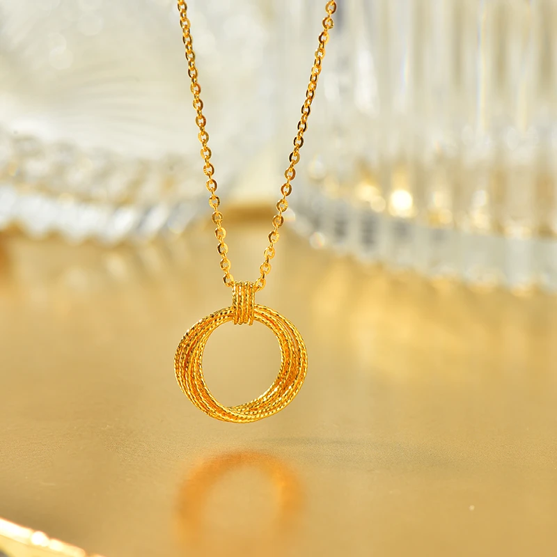 坠链均足银 足银莫比乌斯套链气质轻奢少女精致镶嵌吊坠不掉色