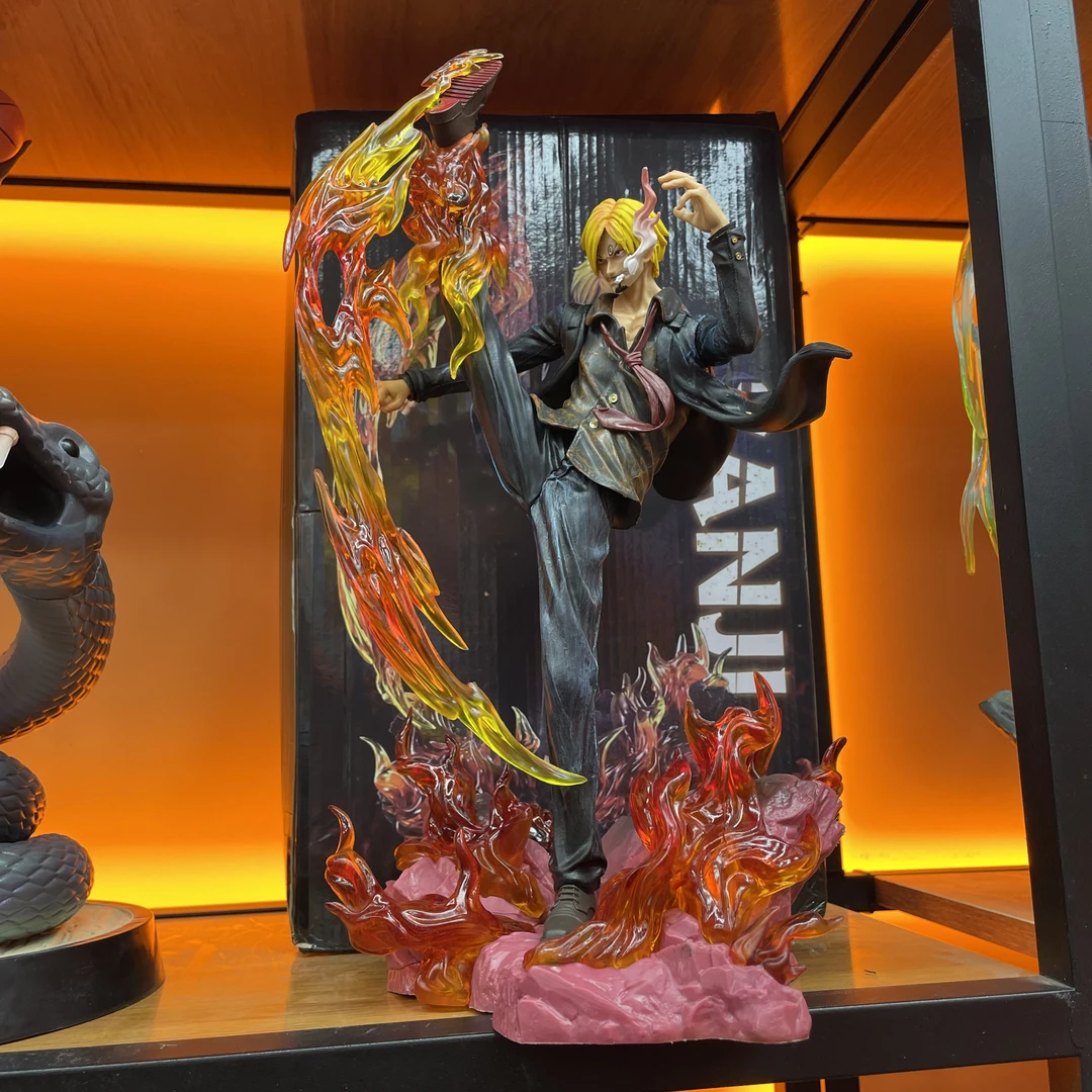 海贼王 底座踢腿山治 wifi山治+彩盒 摆件雕像高约35cm