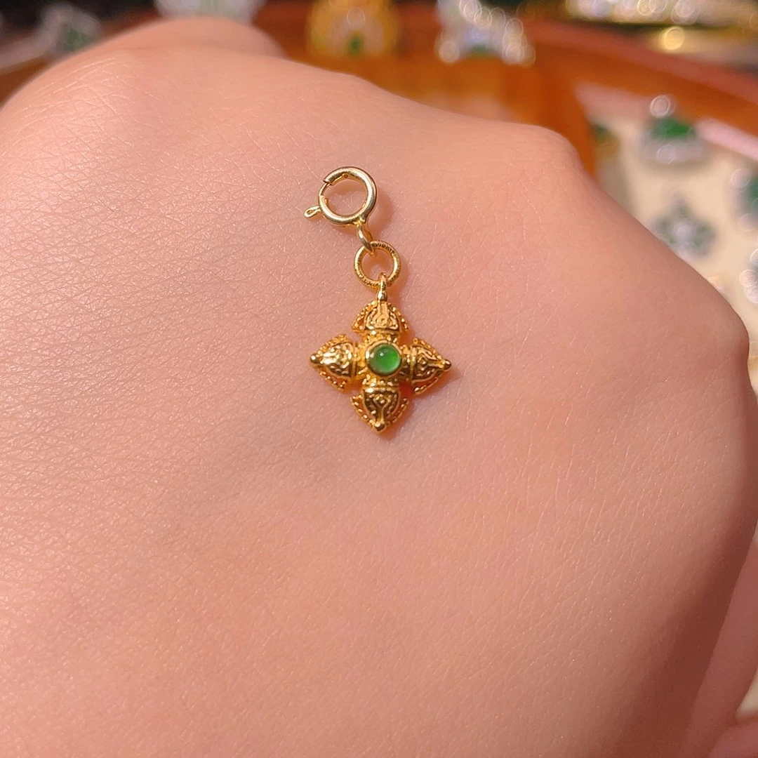 翡翠银S925镶嵌吊坠(不含链)