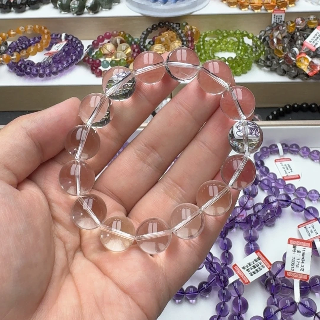 水晶手链未镶嵌白水晶双A全净体