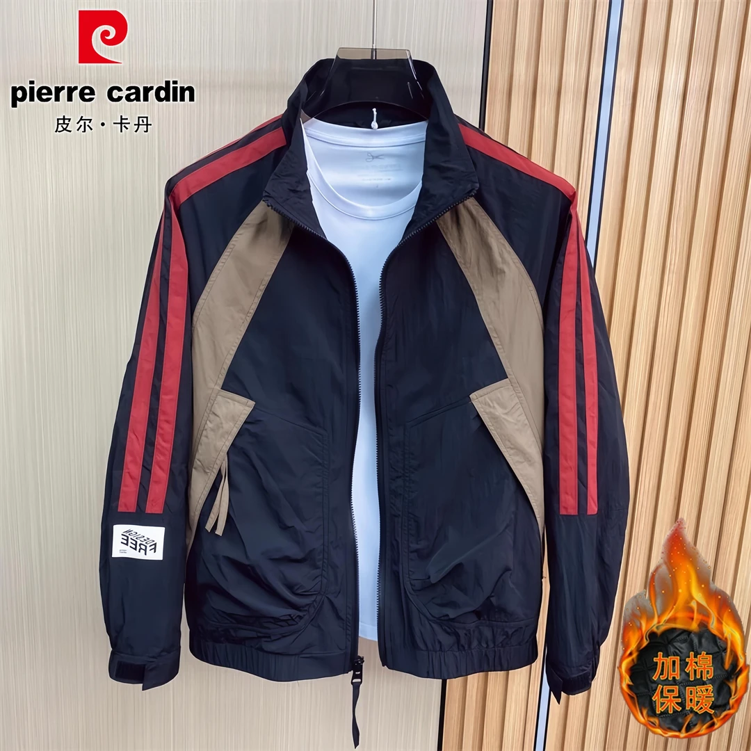 皮尔卡丹欧货新款秋冬百搭男商务休闲行政夹克短款外套时尚机车服