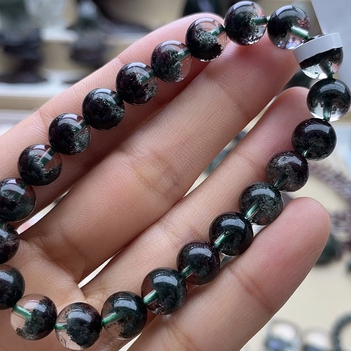 水晶手链未镶嵌绿幽灵聚宝盆8.8
