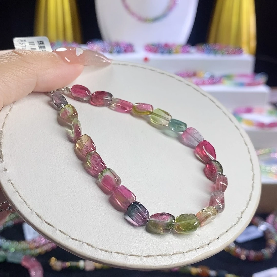 未镶嵌手链碧玺西瓜糖豆