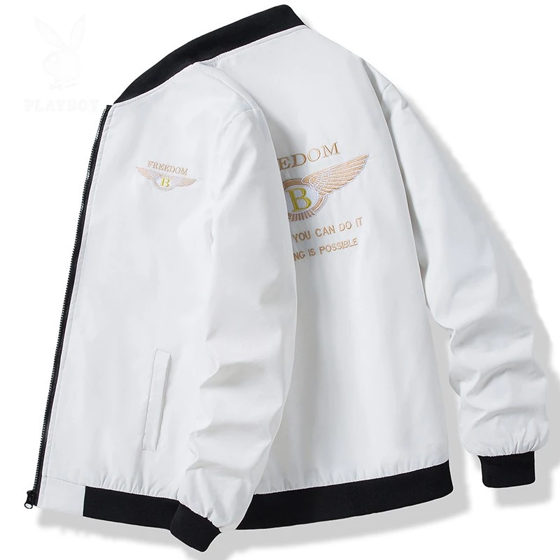 花花公子夹克男士刺绣外套2025新款春季棒球领休闲潮流精神小伙男