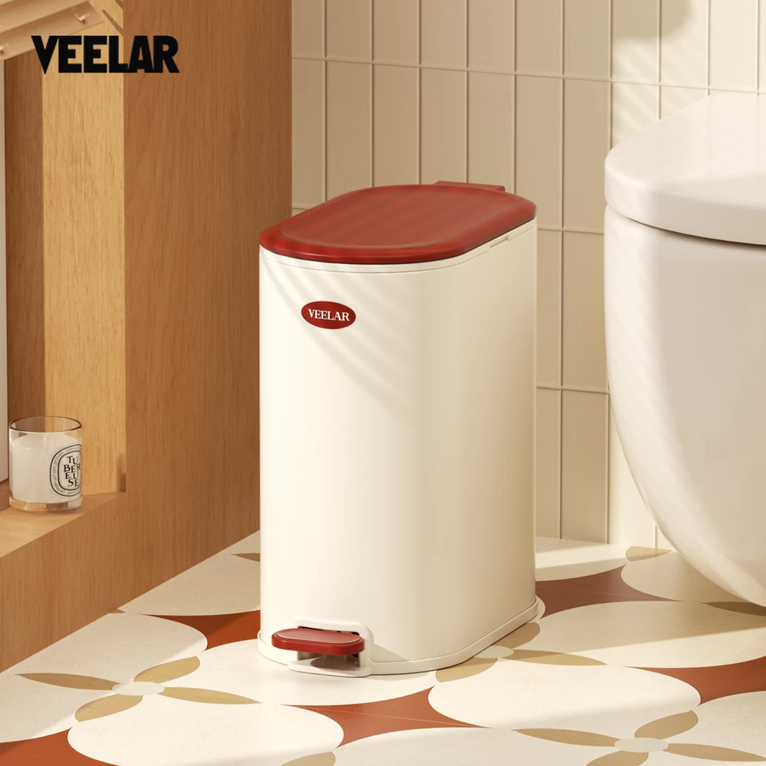 VEELAR卫生间简约垃圾桶家用客厅带盖密封卫生间大容量脚踏开盖