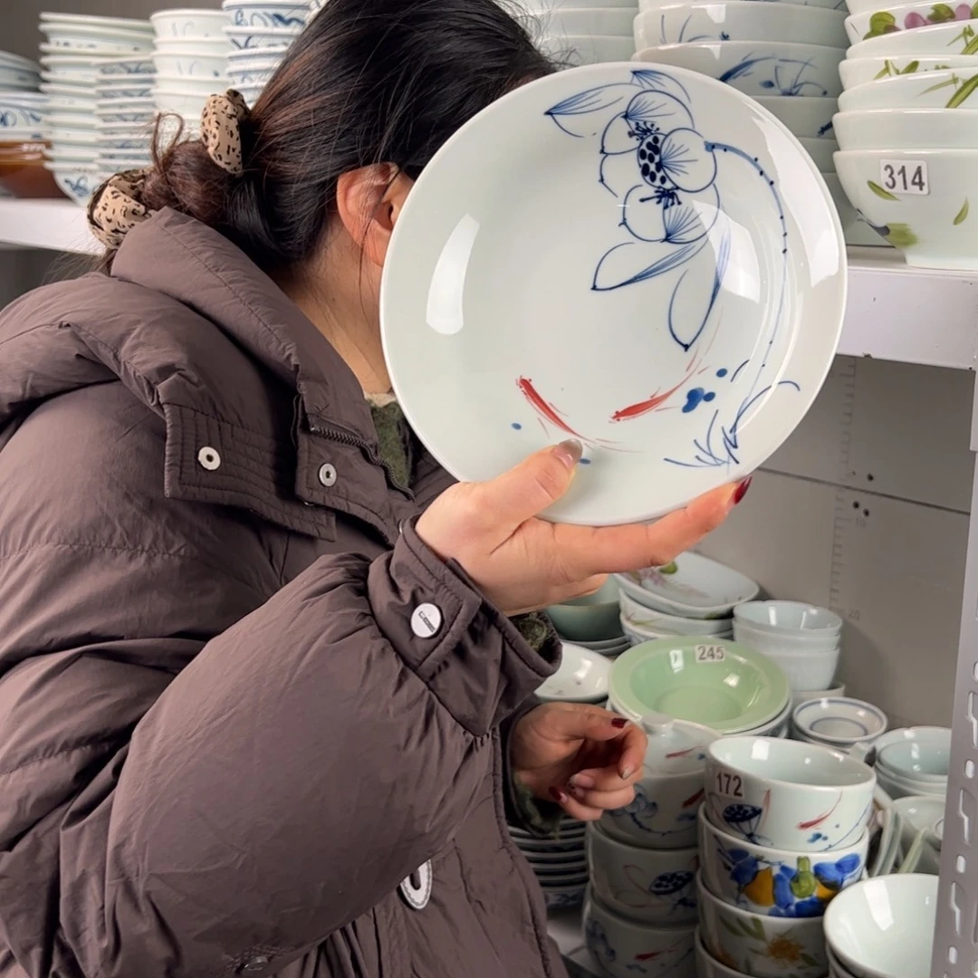 微瑕手绘画鱼8寸明式古碗（单只装）