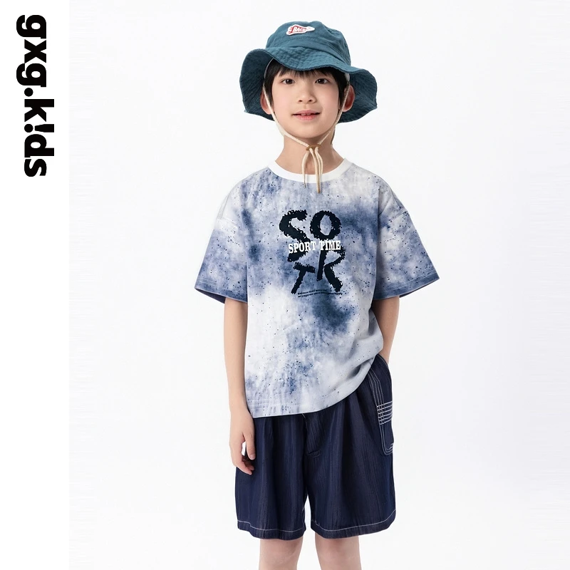 gxgkids儿童休闲短裤牛仔男女童明线口袋宽松复古夏季KGD32532942