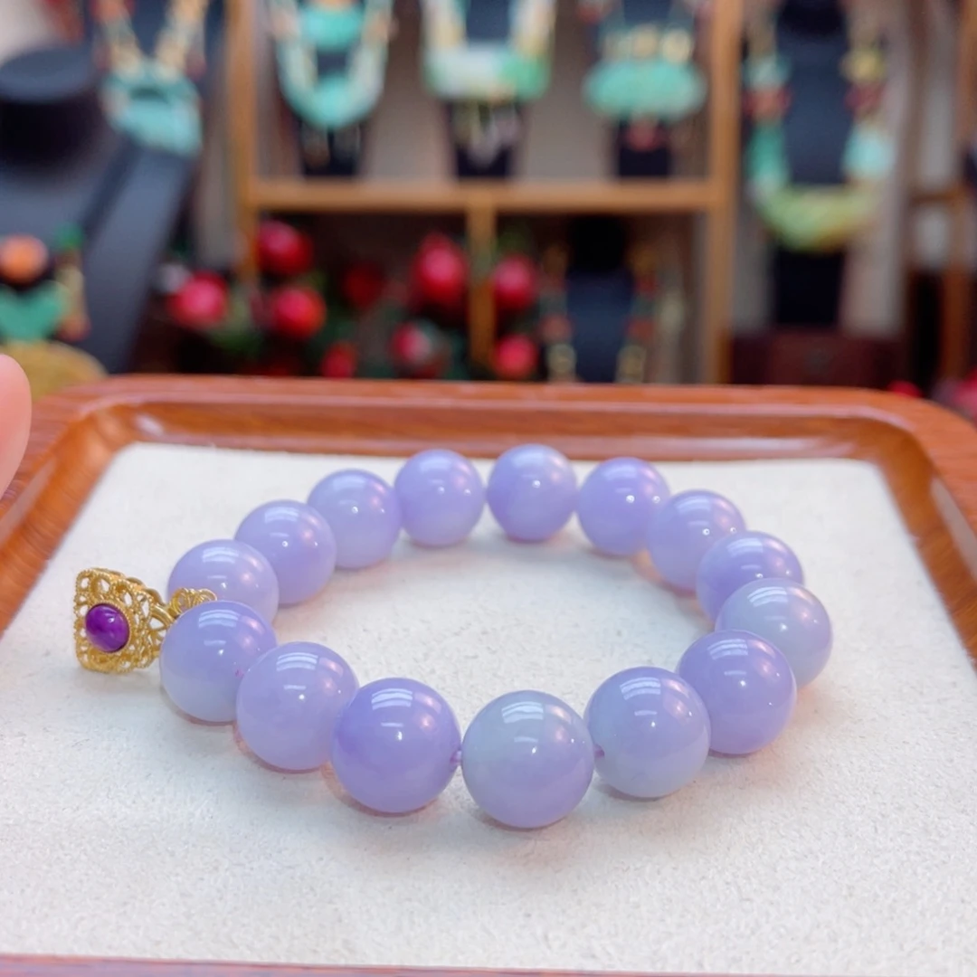 翡翠手串18K金镶嵌48小时鉴赏期