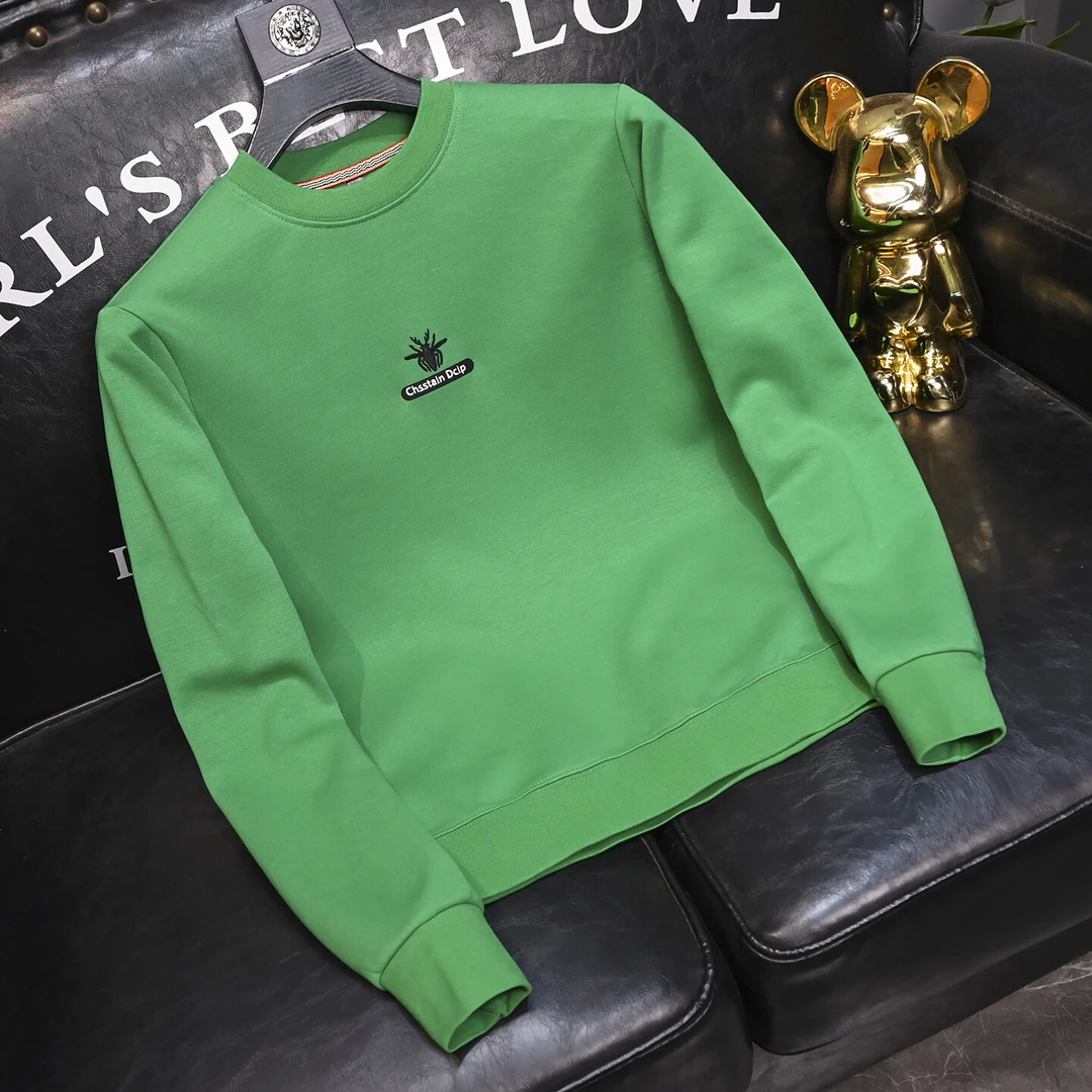 希敦纽勒潮牌欧货圆领修身卫衣男秋冬款个性百搭休闲打底衫T恤