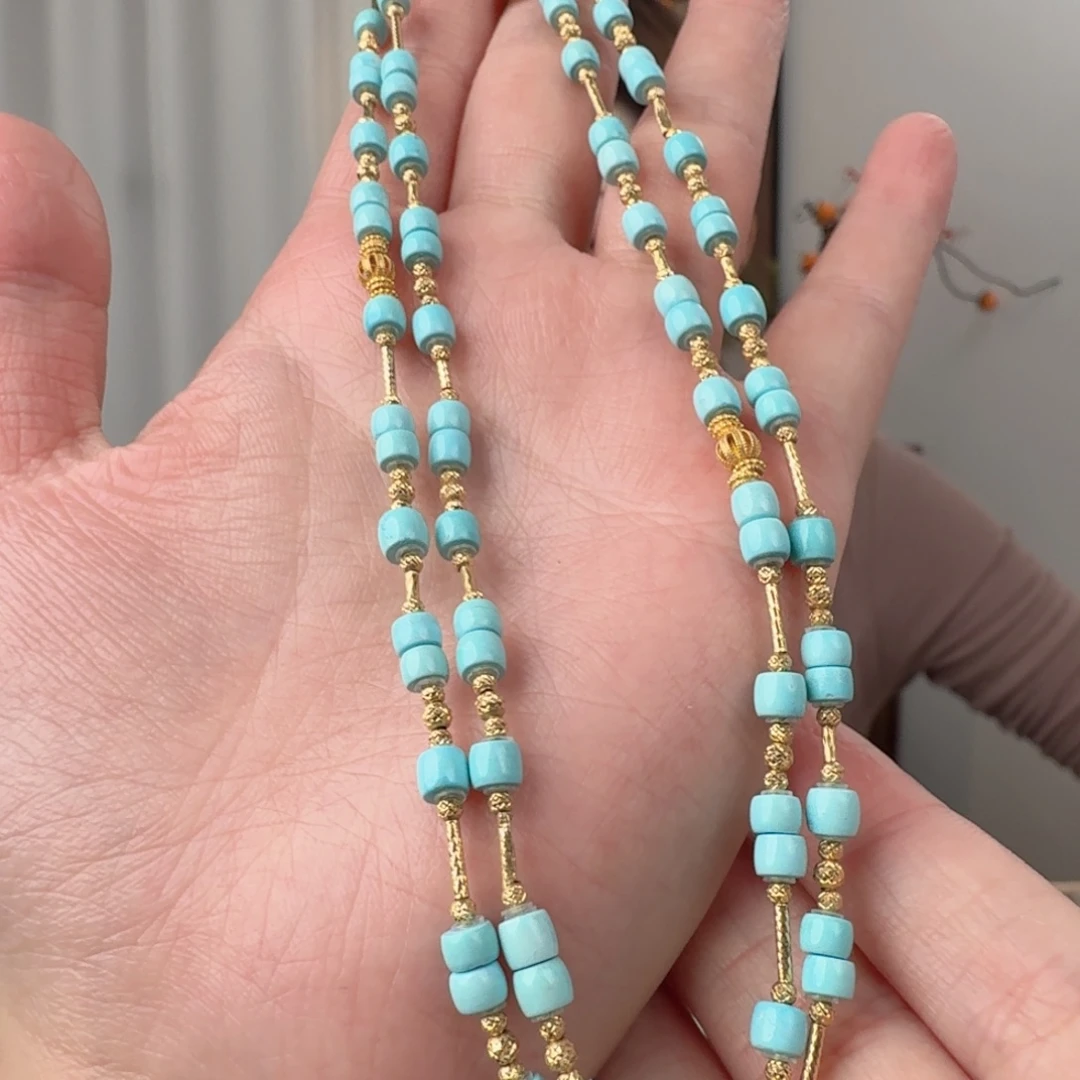 绿松石18K金镶嵌珠宝奇石