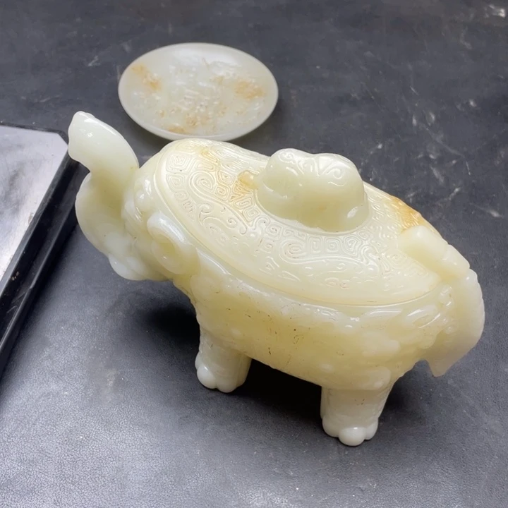 白玉菩提把件摆件