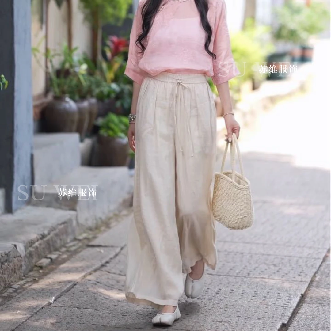 【神裤】5065苎麻复古中国风文艺休闲阔腿裤夏季宽松显瘦直筒裤