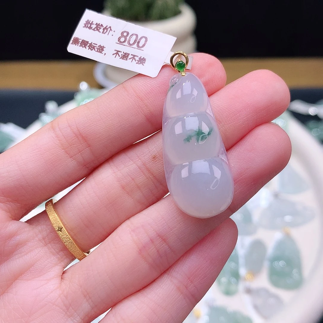 颈饰18K金镶嵌翡翠33-14.7-6.5