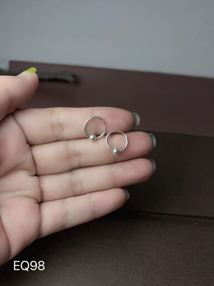 925银银制品 耳环光面女日韩养耳洞素款通用甜美耳圈