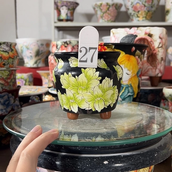 景德镇手绘花盆幸运花盆