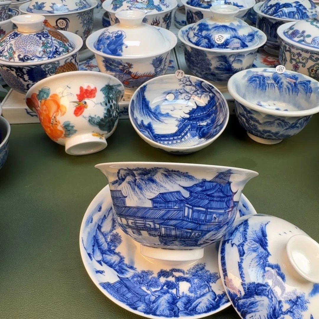 纯手工纯手绘茶具石头100