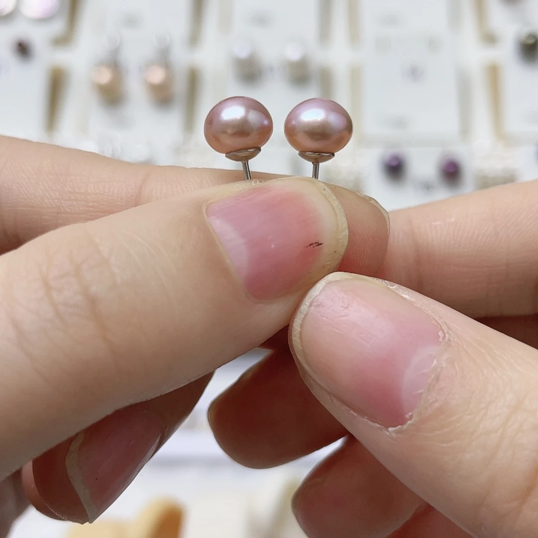 晓***@淡水珍珠银S925镶嵌耳饰