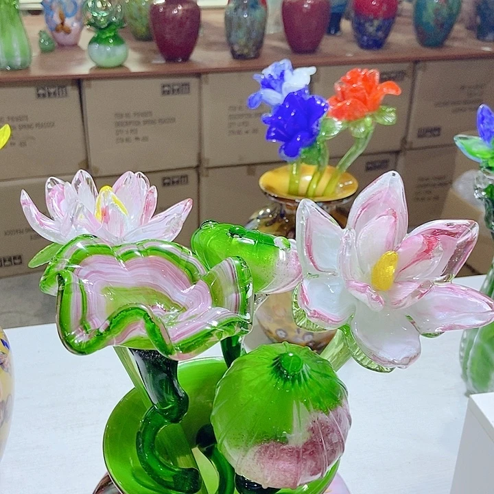 手工艺品琉璃琉璃花瓶高度45厘米9厘米
