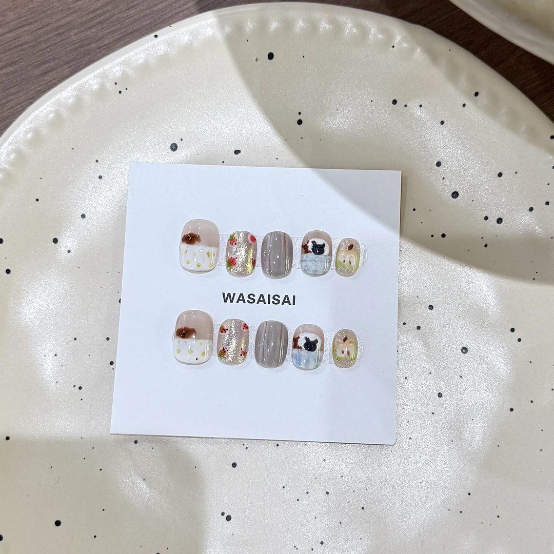 【叮叮】 哇噻噻轻奢纯手工美甲高级气质定制穿戴甲显白