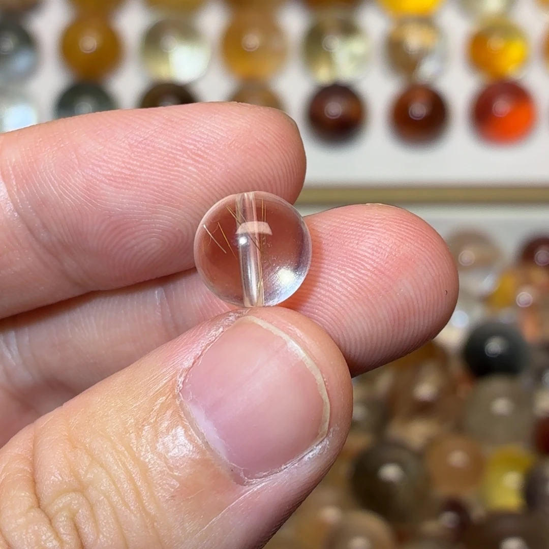 水晶未镶嵌珠宝半成品10mm+发晶