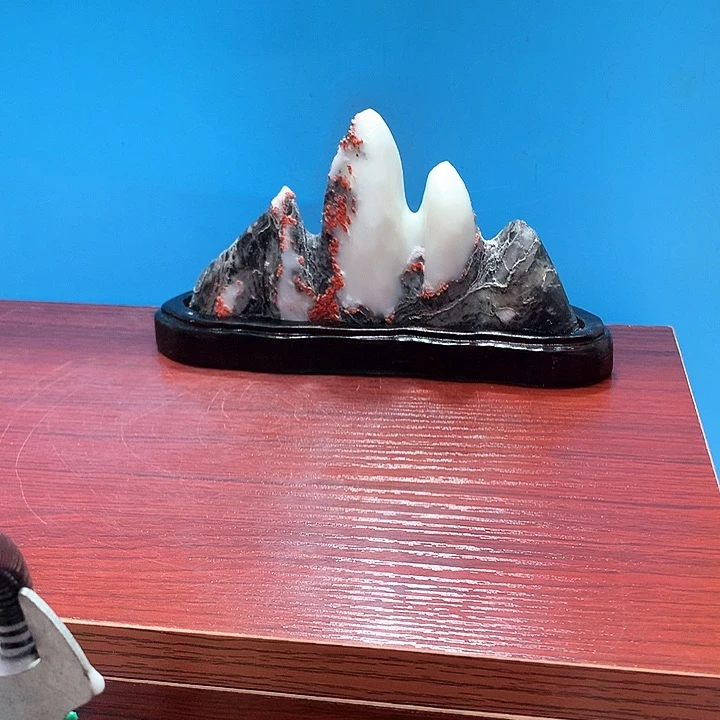 灵璧白灵玉摆件小山