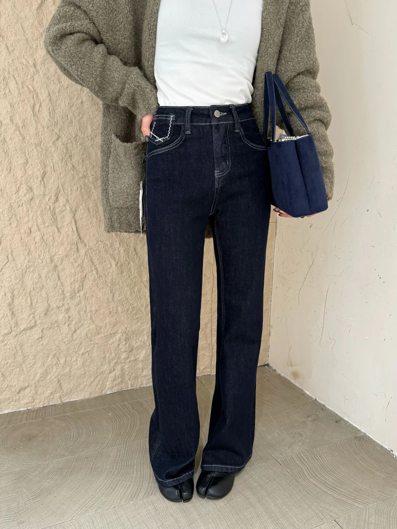 N+定制【原色加绒喇叭裤】冬季时尚百搭牛仔裤