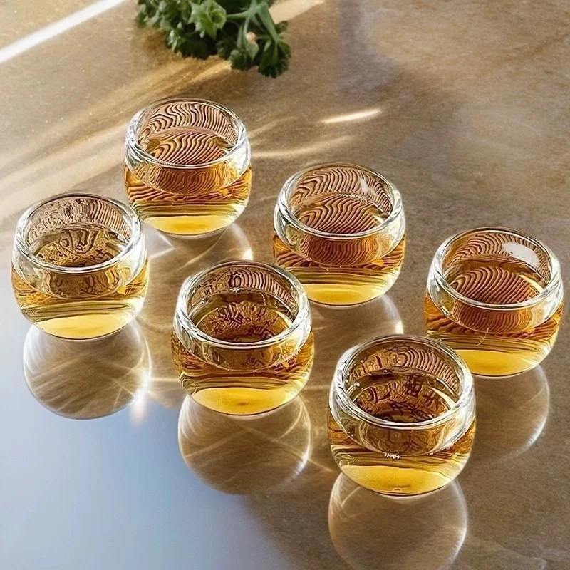 扳指酒杯家用二两白酒杯茶杯中式茶杯玻璃杯个性主人杯泡茶杯子